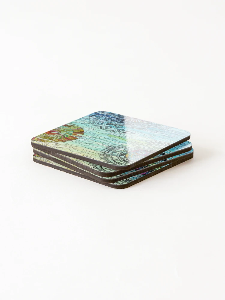 Thumbnail 4 of 5, Coasters (Set of 4), Three Shells designed and sold by ReneArtworks.