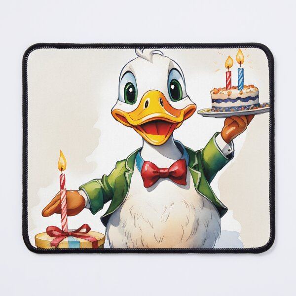 Item preview, funny duck celebrates birthday, happy birthday designed and sold by Mauswohn.