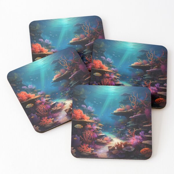 Item preview, Stunning, vibrant color underwater coral reef digital print designed and sold by dcrc.