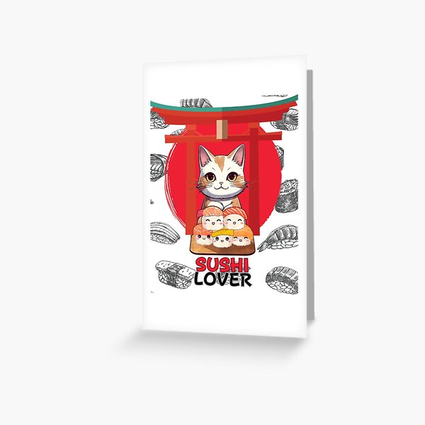 Sushi Cat Greeting Cards for Sale | Redbubble