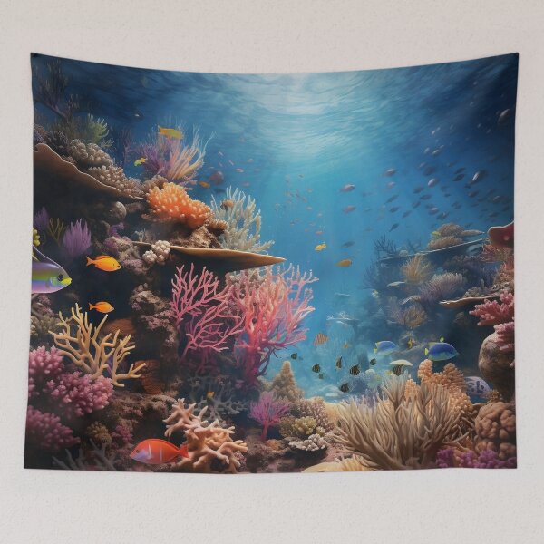 Item preview, Stunning, vibrant color underwater coral reef digital print designed and sold by dcrc.