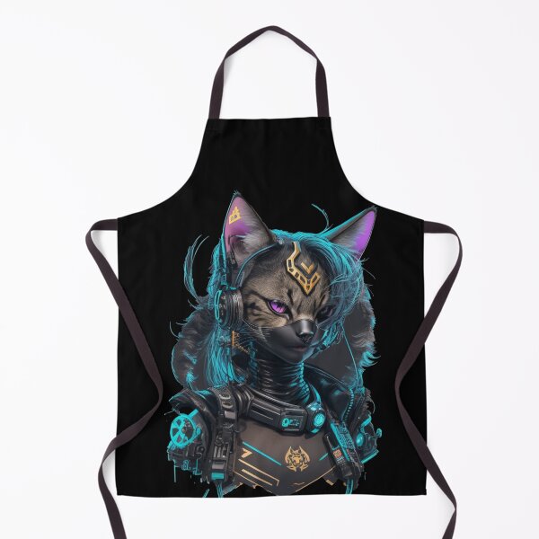Item preview, Cyberpunk Cat in neon colors, Purple, Pink, Blue designed and sold by KeshaEls.