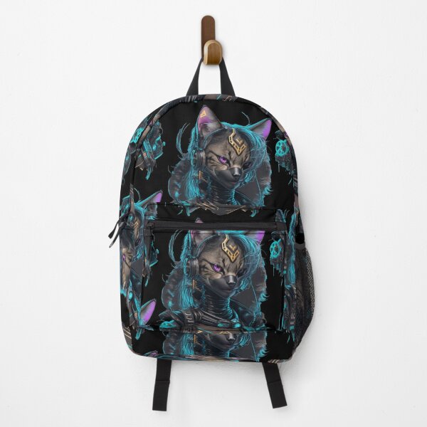 Item preview, Cyberpunk Cat in neon colors, Purple, Pink, Blue designed and sold by KeshaEls.