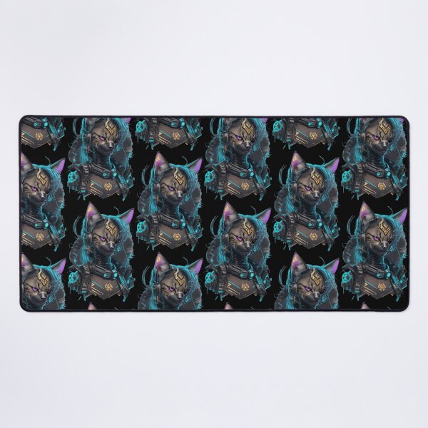 Item preview, Cyberpunk Cat in neon colors, Purple, Pink, Blue designed and sold by KeshaEls.