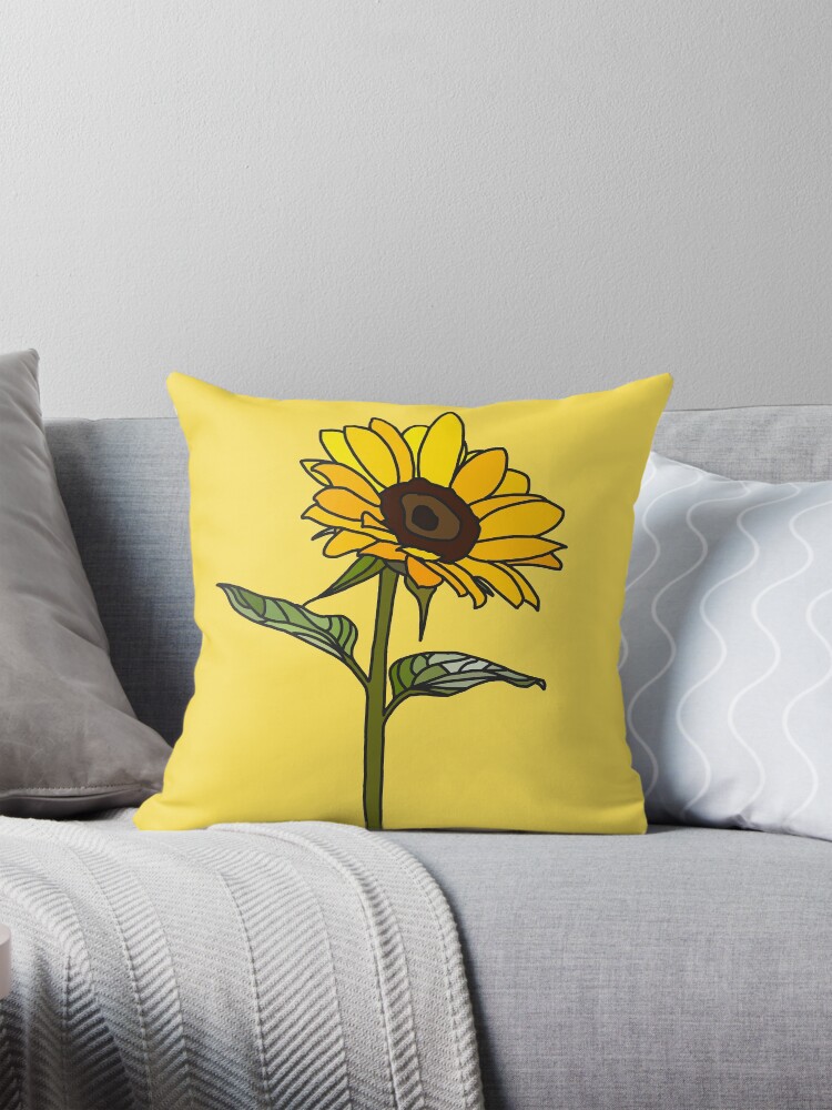 Thumbnail 1 of 4, Pillow, Aesthetic Sunflower designed and sold by Rocket-To-Pluto.