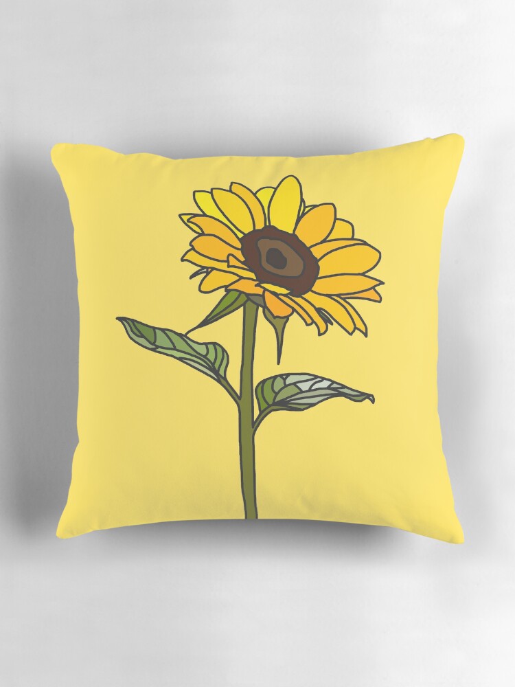 Thumbnail 3 of 4, Pillow, Aesthetic Sunflower designed and sold by Rocket-To-Pluto.