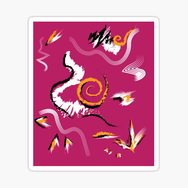 Spiral Abstract Art with Multiple Elements Sticker