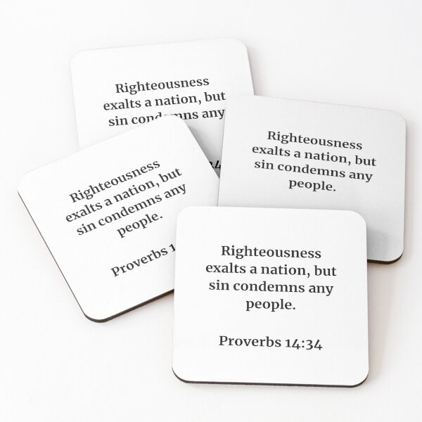 Item preview, Proverbs 14:34 Bible Quote designed and sold by freethoughtuk.