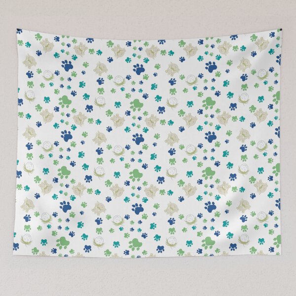 Item preview, Puppy Pitter-Patter Teal Blue designed and sold by GalapaTales.