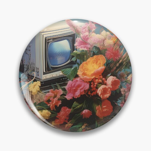 Item preview, Retro Computer and a Bunch of Flowers designed and sold by Je-we.