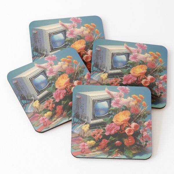 Item preview, Retro Computer and a Bunch of Flowers designed and sold by Je-we.