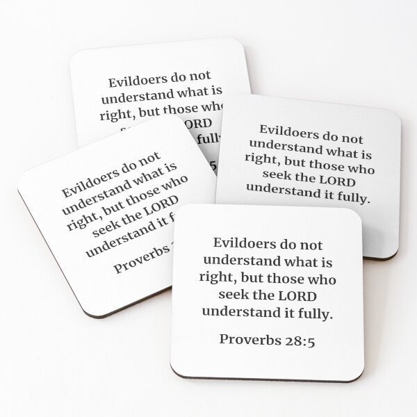 Item preview, Proverbs 28:5 Bible Quote designed and sold by freethoughtuk.