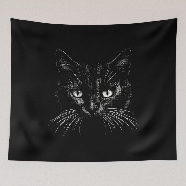 Item preview, Retro Cat ASCII Computer Science Men Women Funny Black Cat designed and sold by KsuAnn.