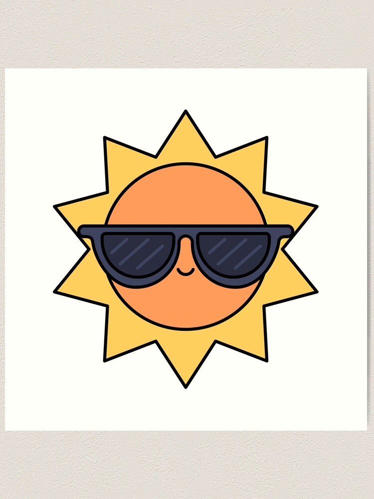 Sun with Sunglasses Art Print for Sale by joseanaya Redbubble