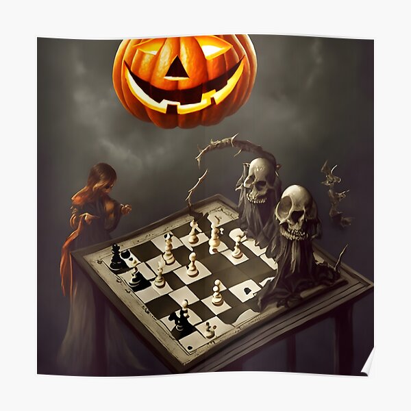 Handmade Halloween Chess Set Minimalist Design Halloween 