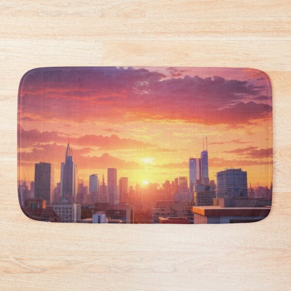 Item preview, Unrealistic colorful sunset, cityscape designed and sold by mikaws.