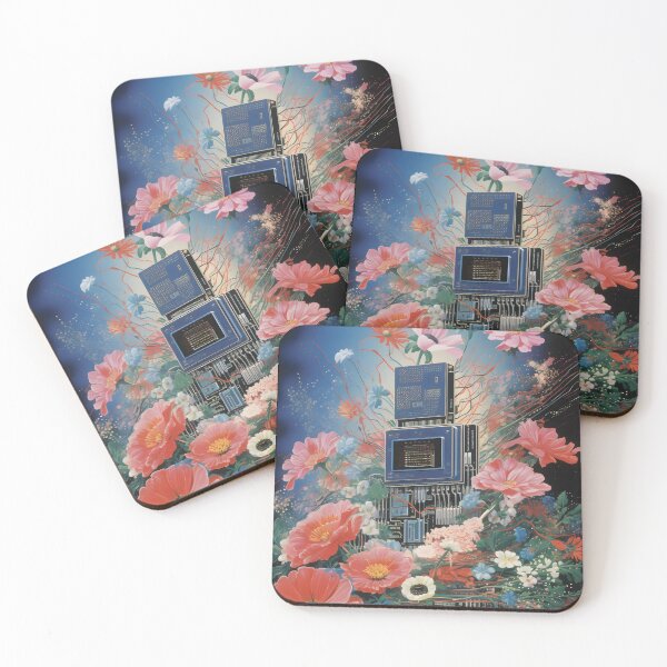 Item preview, Abstract Vintage Illustration of Microchip and Flowers designed and sold by Je-we.