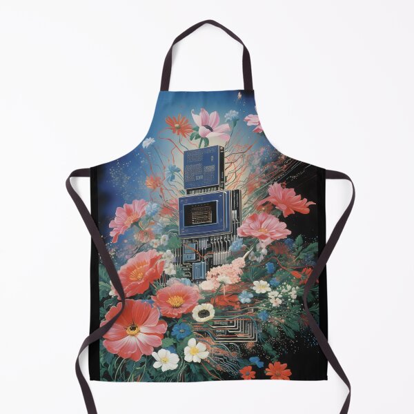 Item preview, Abstract Vintage Illustration of Microchip and Flowers designed and sold by Je-we.