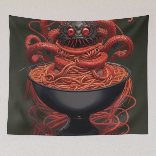 Item preview, Creepy spaghetti monster, red snakes designed and sold by mikaws.