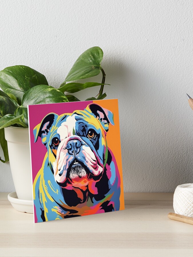 pop art digital print of bulldog