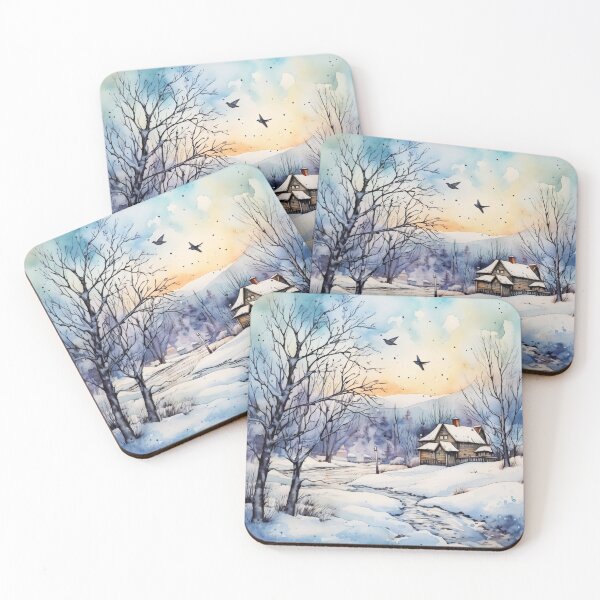 Item preview, Beautiful house among the forest in winter season designed and sold by EternityLoves.