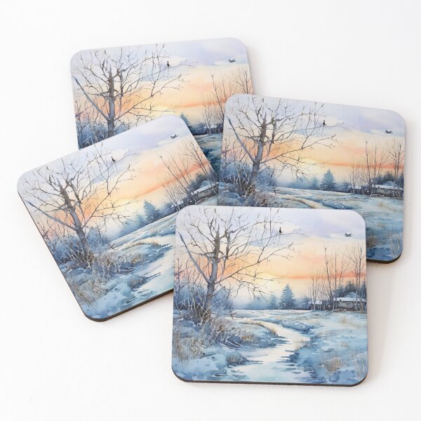 Item preview, River and house in winter morning digital art designed and sold by EternityLoves.
