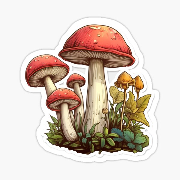 Dan Morris Mushrooms Sticker – Offiziell Lizenziert, 11,4 X 12,7 Cm, Wetterfest, Für Alle Glatten Oberflächen