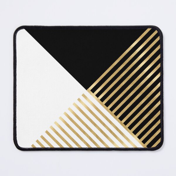 Item preview, Modern Black White Geometric Gold Stripes designed and sold by NdesignTrend.