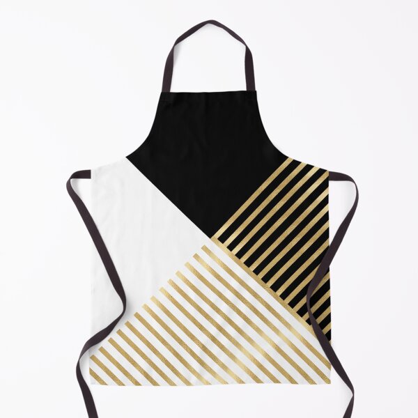 Item preview, Modern Black White Geometric Gold Stripes designed and sold by NdesignTrend.