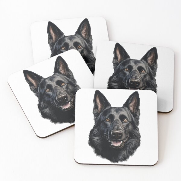 Item preview, Realistic Black German Shepherd Art designed and sold by InkedFlorist.
