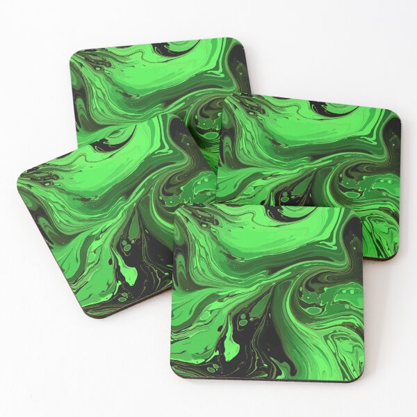 Item preview, Abstract Green and Black Swirl Paint Splash Design designed and sold by Blue-Banana.