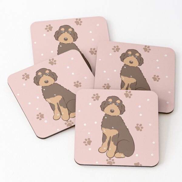 Item preview, Brown Tan Aussiedoodle Aussie Doodle Dog designed and sold by Lulupainting.