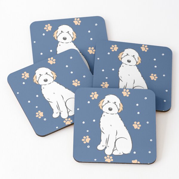 Item preview, White Aussiedoodle Aussie Doodle Dog designed and sold by Lulupainting.