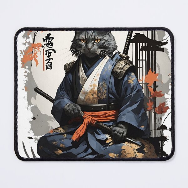 Item preview, Japanese Neko Samurai Cat - Ninja Cat Art designed and sold by Abdalla Hussein.