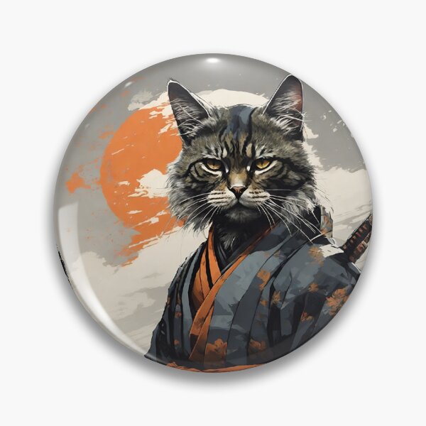 Item preview, Japanese Neko Samurai Cat - Ninja Cat Art designed and sold by Abdalla Hussein.