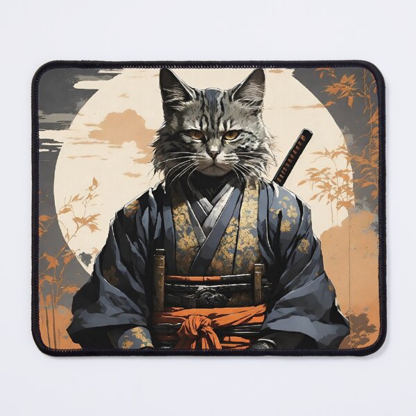 Item preview, Japanese Neko Samurai Cat - Ninja Cat Art designed and sold by Abdalla Hussein.