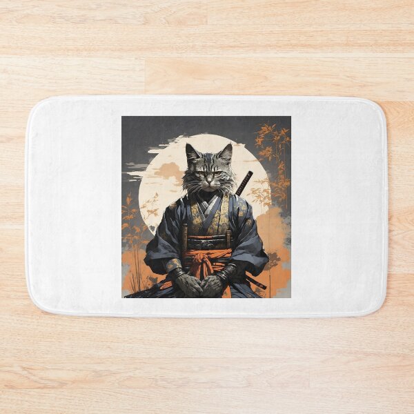 Item preview, Japanese Neko Samurai Cat - Ninja Cat Art designed and sold by Abdalla Hussein.
