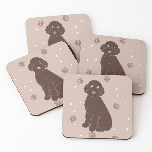 Item preview, Chocolate Brown Aussiedoodle Aussie Doodle Dog designed and sold by Lulupainting.