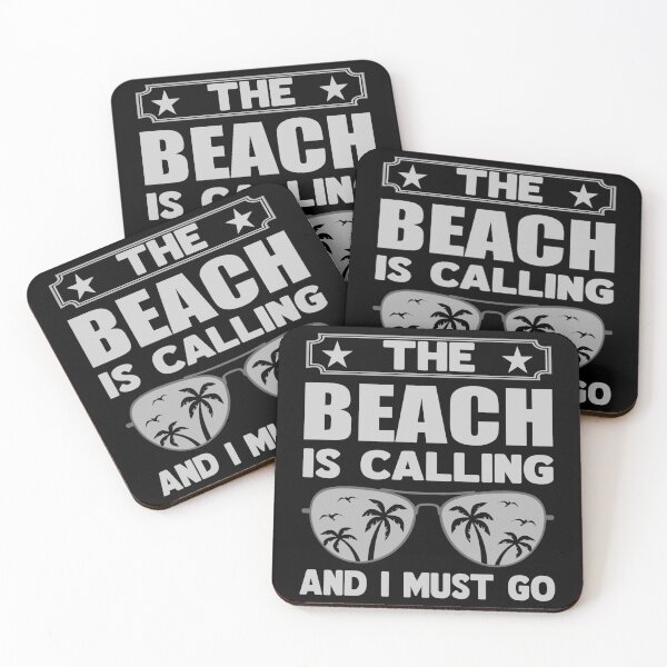 Item preview, The Beach Is Calling And I Must Go - T-shirt Design - Sticker Redbubble designed and sold by bluehatgraphics.