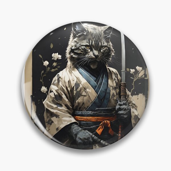 Item preview, Japanese Neko Samurai Cat - Ninja Cat Art designed and sold by Abdalla Hussein.