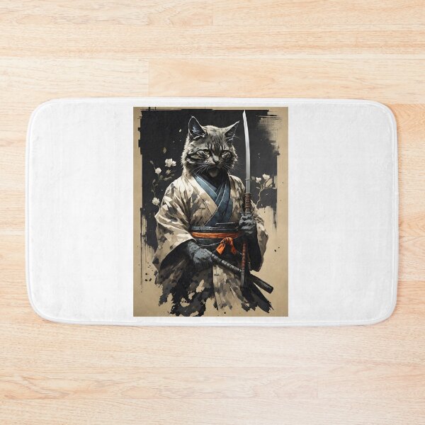 Item preview, Japanese Neko Samurai Cat - Ninja Cat Art designed and sold by Abdalla Hussein.