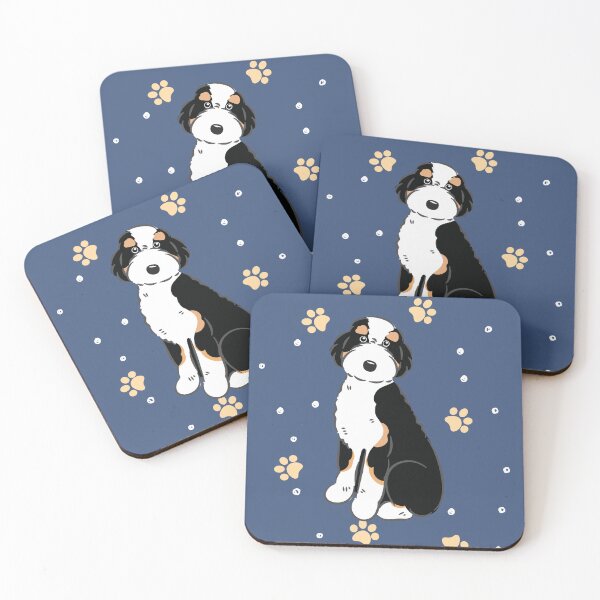 Item preview, Black Tri Color Aussiedoodle Aussie Doodle Dog designed and sold by Lulupainting.