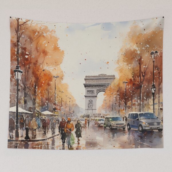 Item preview, A Watercolor Design of the Champs Elysées - Paris - France designed and sold by Sketch-Shack.