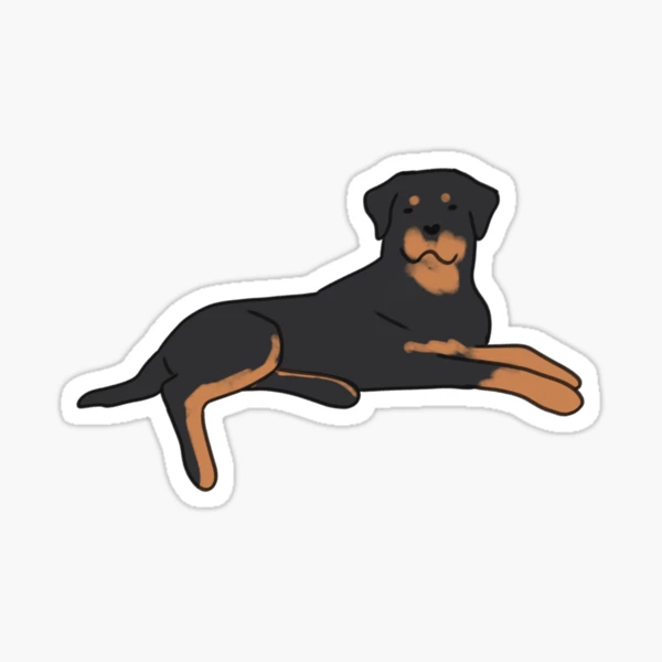 Cute rottweiler dog drawing  Sticker for Sale by Mayarart