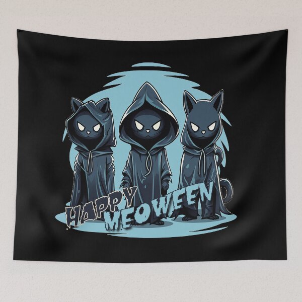 Item preview, Happy Catoween - Cat ghost wearing black cape - Black cat cape - Cat cape - Cat black cape designed and sold by JansenGS.