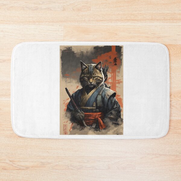 Item preview, Japanese Neko Samurai Cat - Ninja Cat Art designed and sold by Abdalla Hussein.
