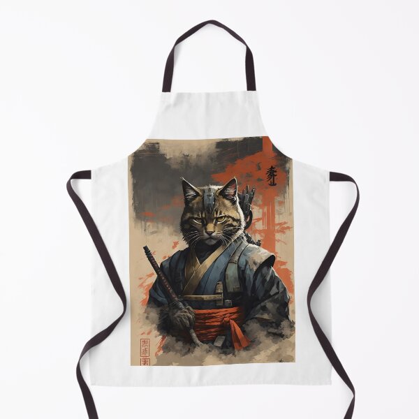 Item preview, Japanese Neko Samurai Cat - Ninja Cat Art designed and sold by Abdalla Hussein.