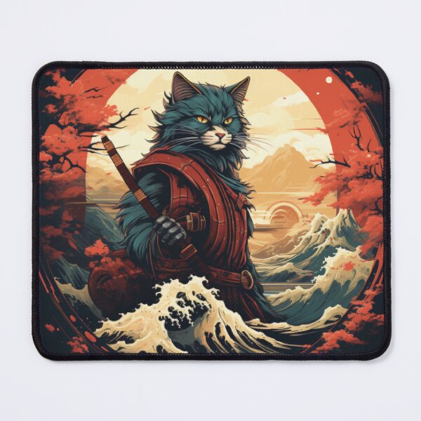 Item preview, Japanese Neko Samurai Cat - Ninja Cat Art designed and sold by Abdalla Hussein.