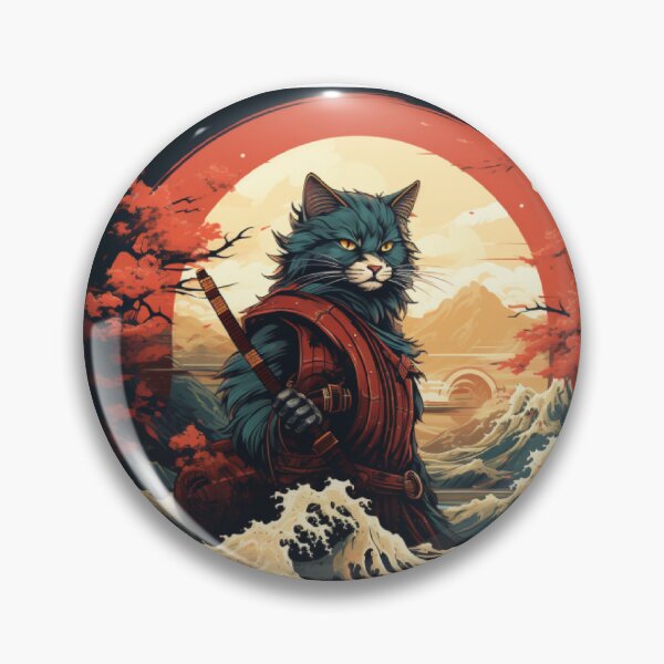 Item preview, Japanese Neko Samurai Cat - Ninja Cat Art designed and sold by Abdalla Hussein.