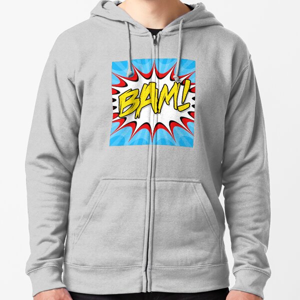 "BAM!" Pop Art Poster Zipped Hoodie